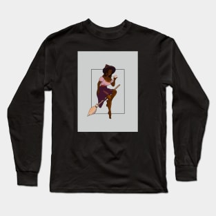 Magical Witch Flying On Her Broom Long Sleeve T-Shirt